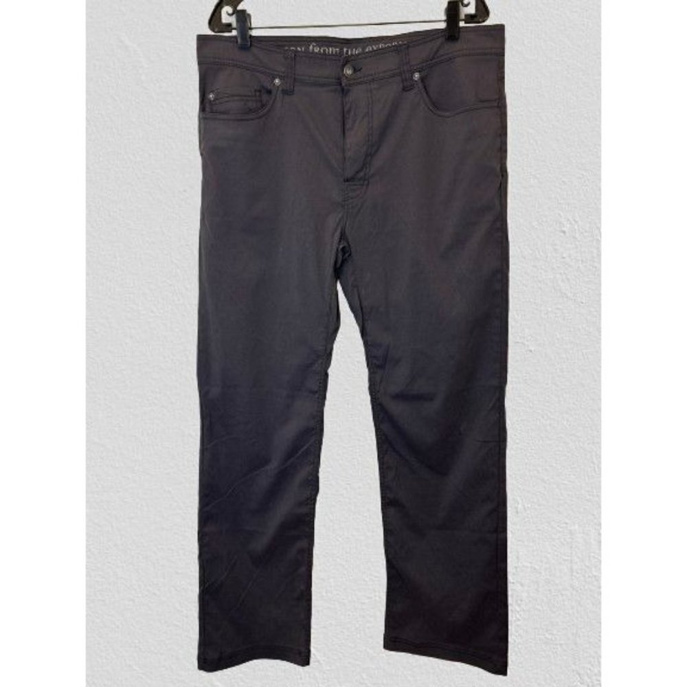 PRANA Born From The Experience Pants Slim Fit Strait Cut Brown Stretch Size 36/3